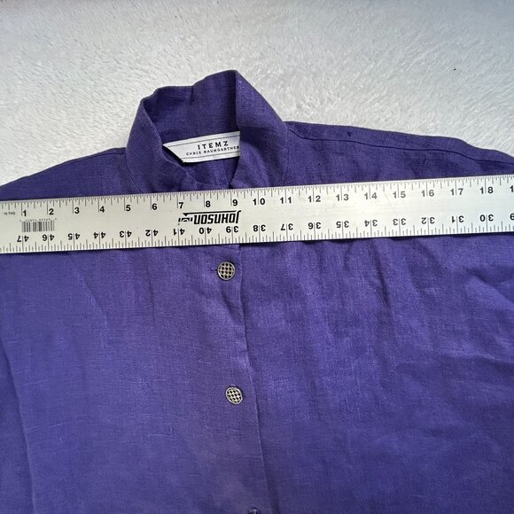 Itemz Chris Baumgartner Womens Purple Linen Button-Up Swing Jacket Lagenlook OS - Picture 6 of 9